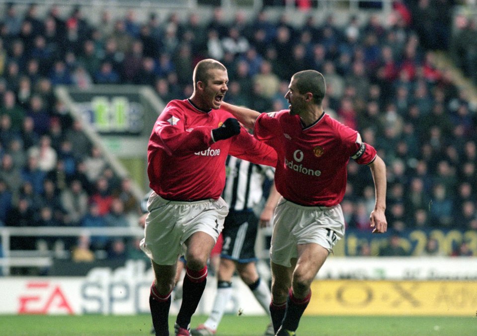 Roy Keane como o único ex-companheiro de equipe de Beckham no Man Utd a fazer parte da equipe