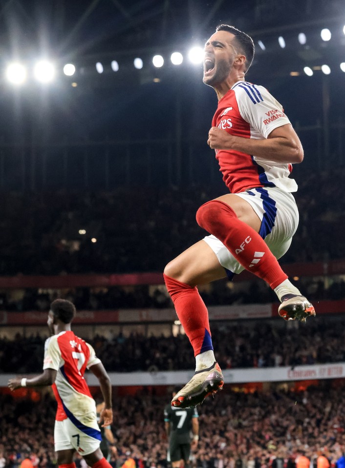 Mikel Merino também marcou seu primeiro gol no Arsenal