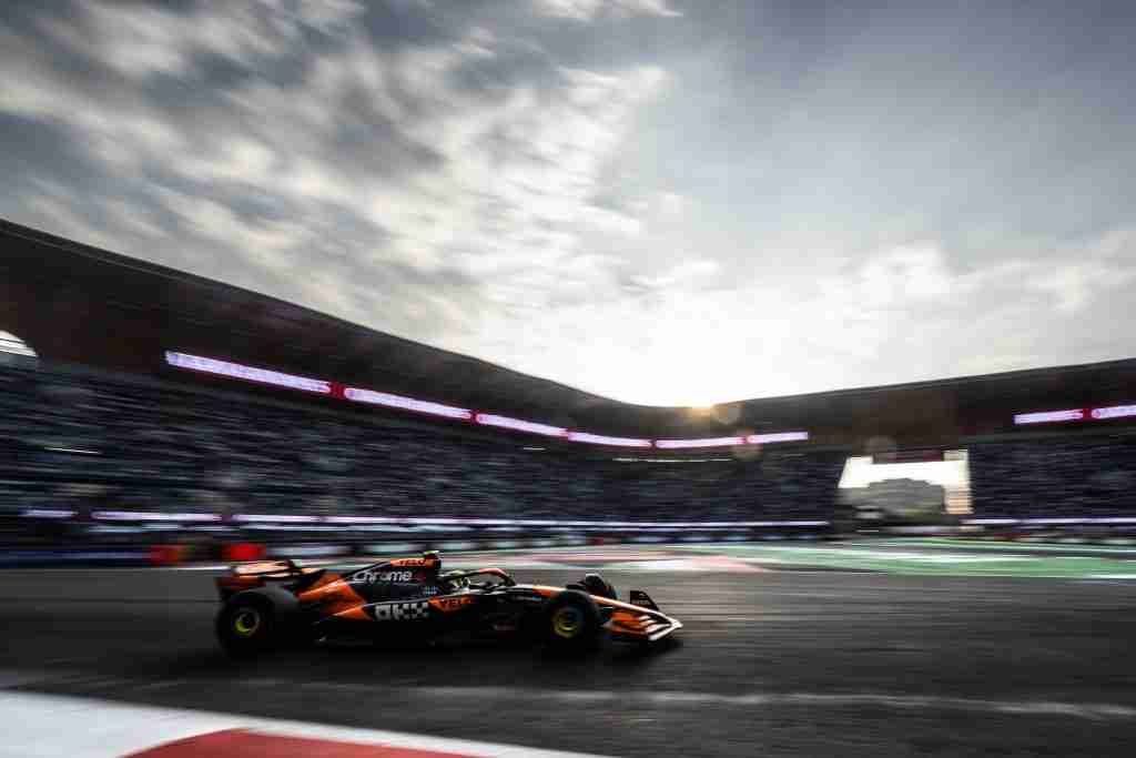 Lando Norris durante treinos para o GP do México de 2024 | Equipe McLaren F1