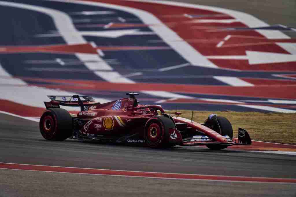 Charles Leclerc durante treinos do GP dos Estados Unidos de 2024 | Assessoria de Imprensa da Scuderia Ferrari