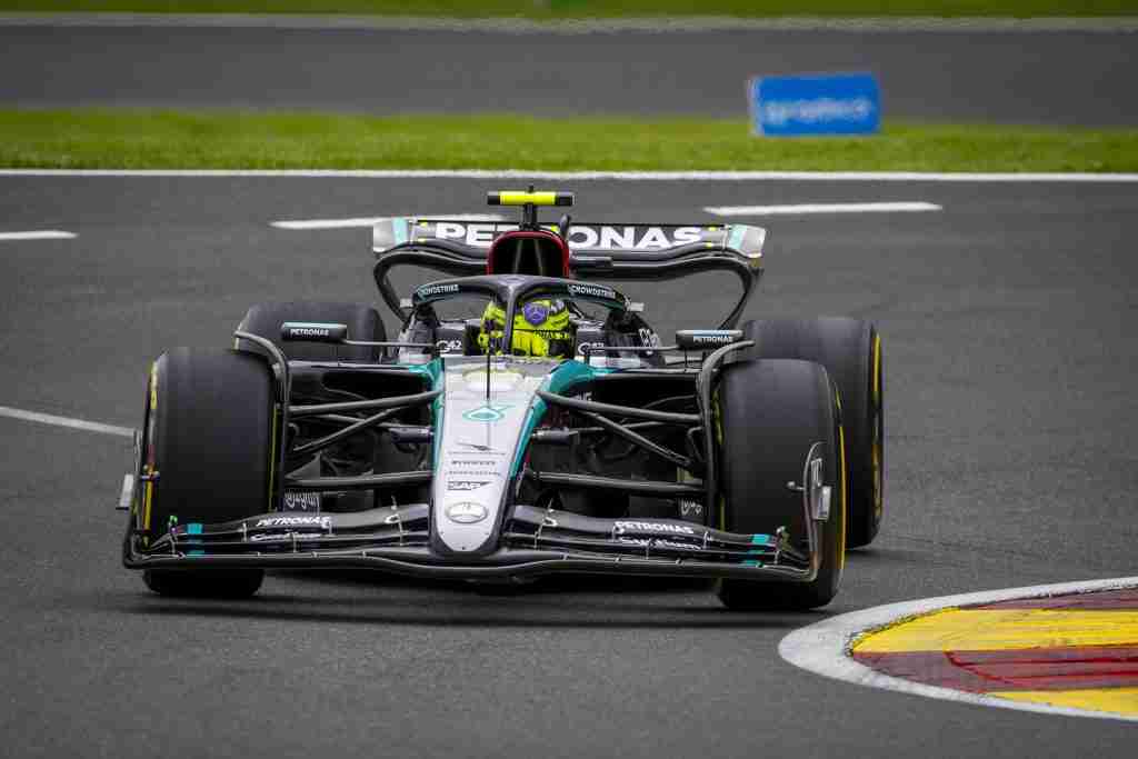 Lewis Hamilton durante os treinos do GP da Bélgica de 2024 | Mercedes