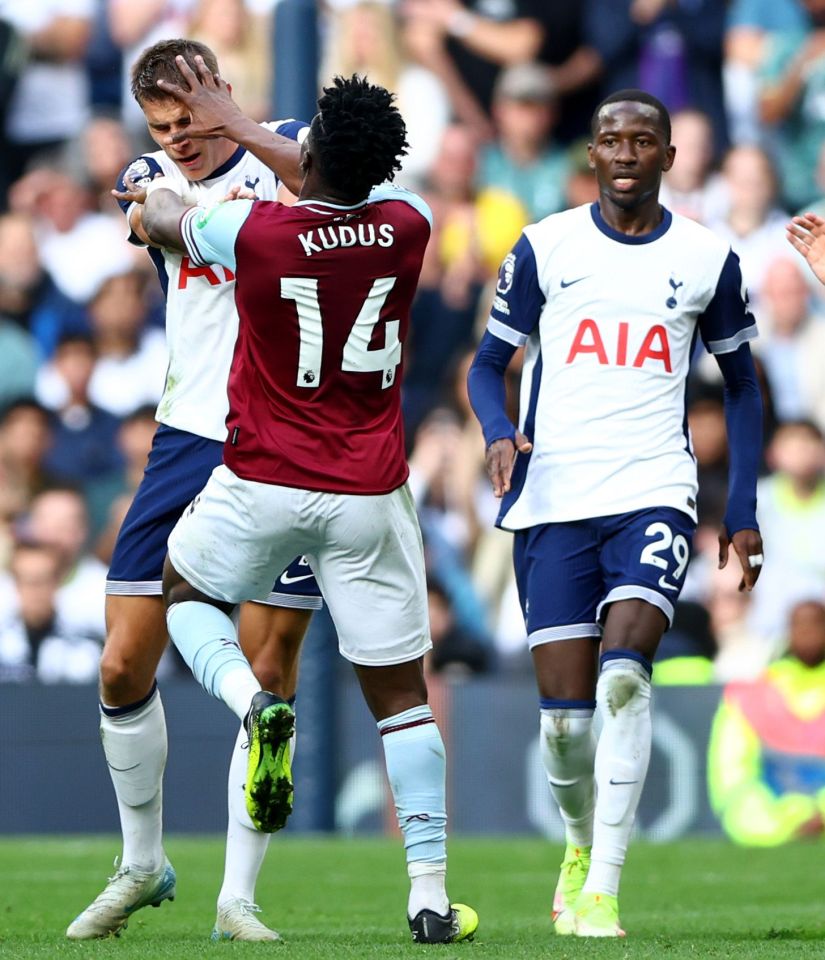 Mohammed Kudus pode enfrentar uma suspensão prolongada como resultado de sua explosão contra o Tottenham no fim de semana