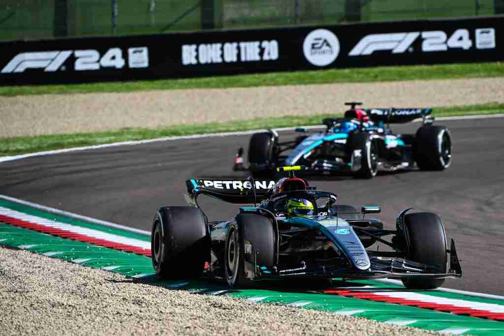 Lewis Hamilton durante os treinos do GP da Emilia Romagna de 2024 em Imola | Imagens Mercedes/LAT