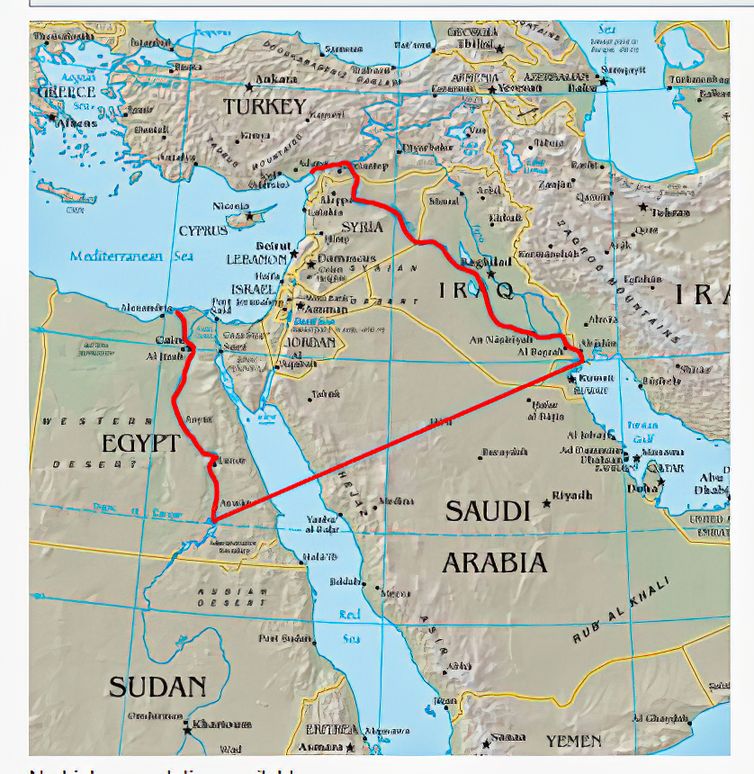 Brasília (DF) 30/10/2024 -  Mapa do Grande Israel, conforme idealizado pelos fundadores do sionismo. 
Mapa Middle east political