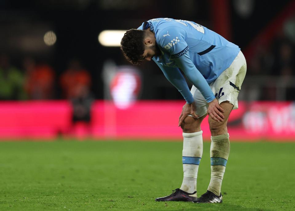 Josko Gvardiol deu esperança ao City em Bournemouth, mas os campeões caíram para uma derrota por 2-1