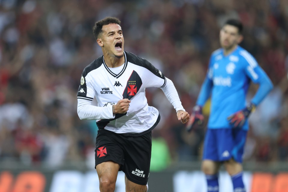 Ex-jogador do Liverpool Philippe Coutinho joga pelo Vasco da Gama emprestado pelo Aston Villa