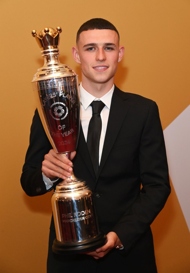 Foden ganhou o prêmio de Jogador do Ano da PFA