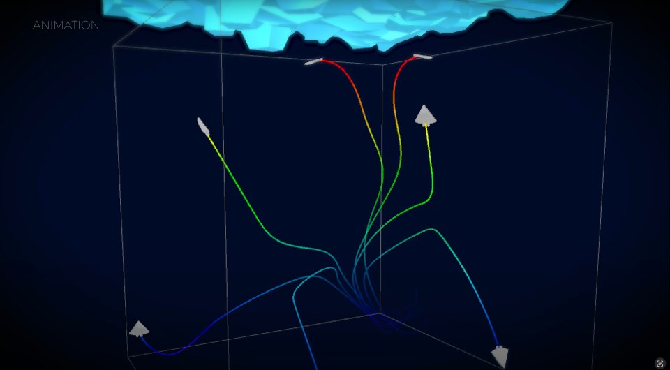 A Nasa diz que um ‘enxame’ poderia consistir em cerca de 12 robôs, explorando uma vasta área do oceano para coletar dados