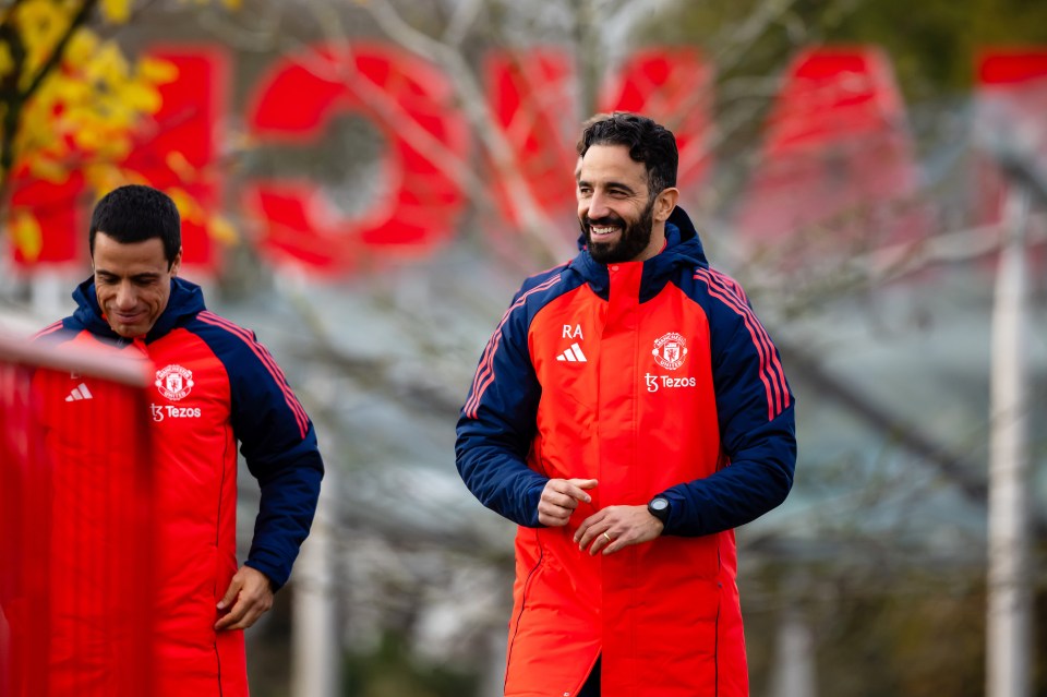 Ruben Amorim assumiu o comando do seu primeiro treino do Man Utd