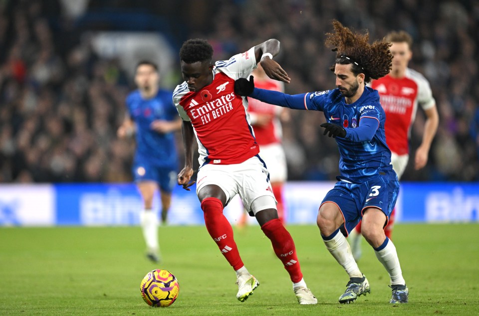 Marc Cucurella manteve Bukayo Saka quieto