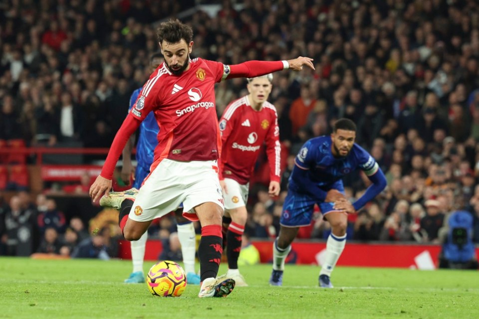 Bruno Fernandes colocou o United na frente com um pênalti aos 70 minutos