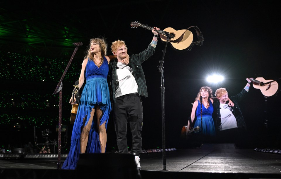 Ed Sheeran fez uma aparição surpresa na Eras Tour de Taylor Swift em Wembley em agosto