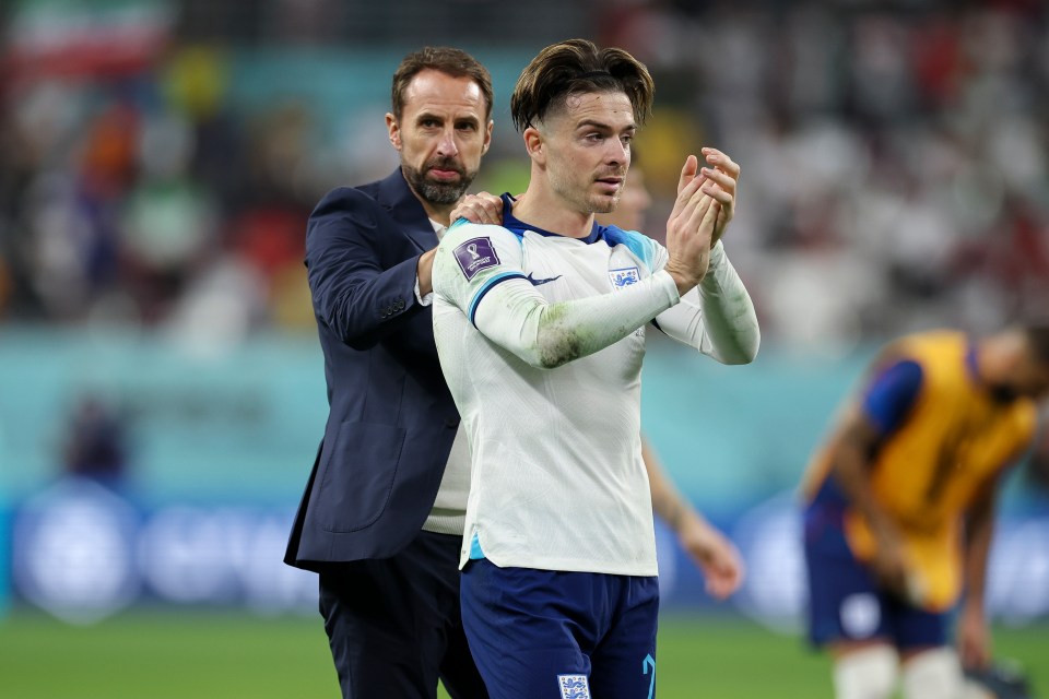 Jack Grealish pareceu disparar uma escavação em direção a Gareth Southgate