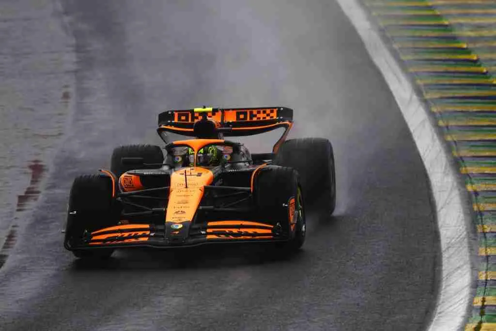 Lando Norris, da McLaren, durante qualificação para o GP do Brasil de 2024 | Pirelli