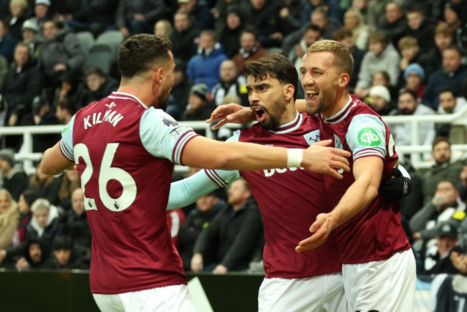 Tomas Soucek marcou na vitória do West Ham sobre o Newcastle por 2 a 0