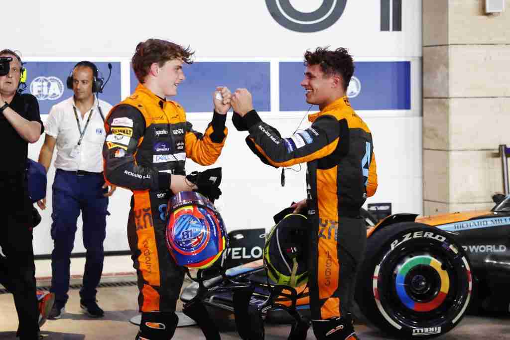 Oscar Piastri e Lando Norris após o GP do Catar de 2023 | Equipe McLaren F1