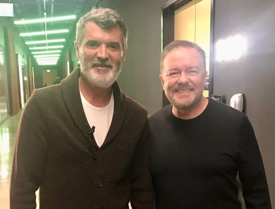 Ricky Gervais zombou de Roy Keane após seu confronto com um torcedor do Ipswich