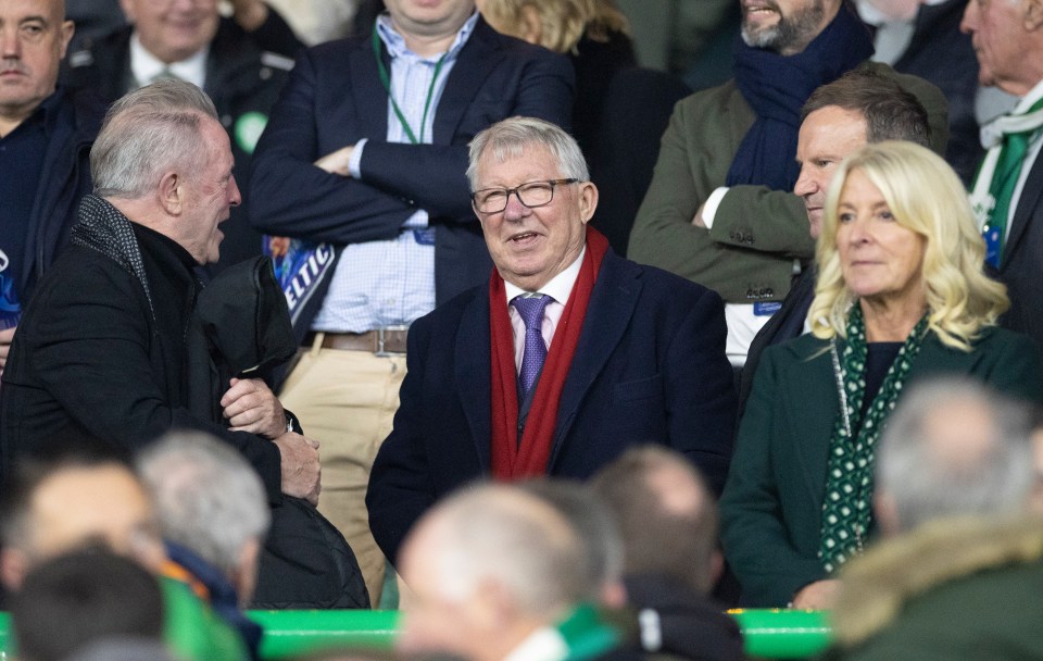 Sir Alex Ferguson estava no Celtic Park para assistir o Celtic vencer o RB Leipzig