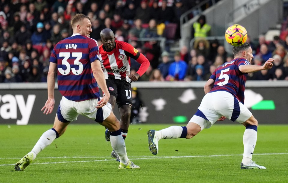 Yoane Wissa, do Brentford, colocou o Brentford de volta à frente