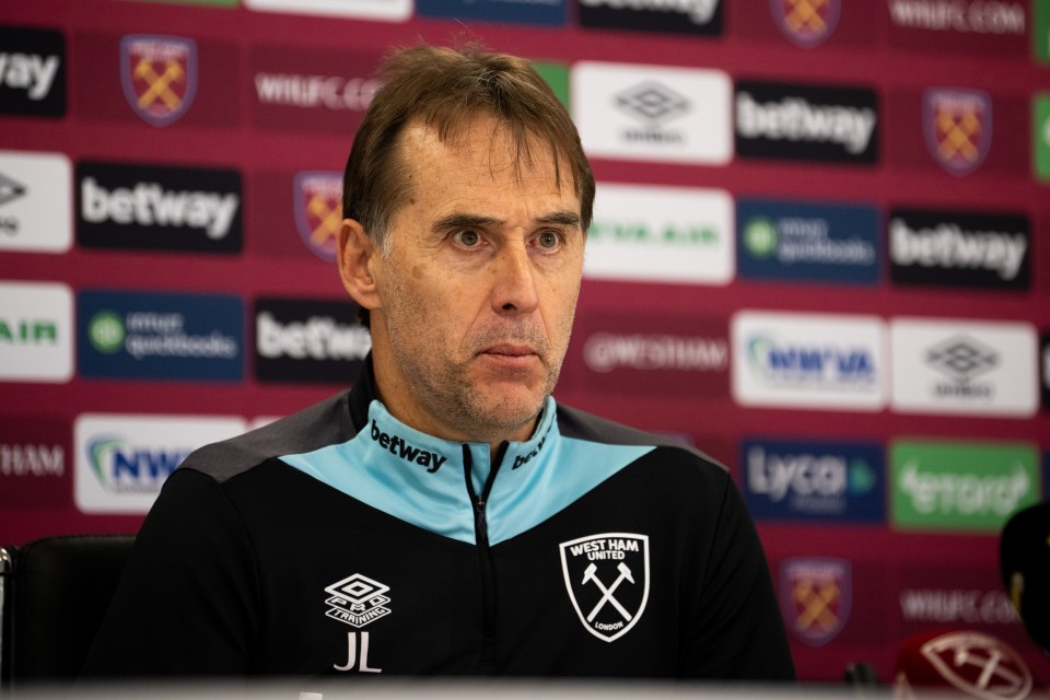 Julen Lopetegui está sob grande pressão no West Ham