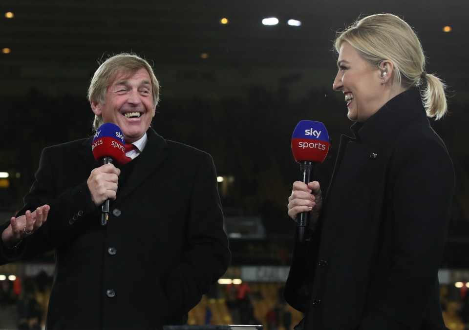 Pai e filha riem durante a cobertura da Sky Sports