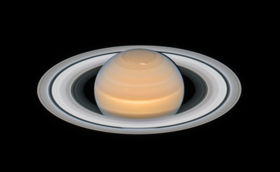 A visão que a Terra tem de Saturno e do seu anel muda com o tempo à medida que o planeta gira em torno do seu eixo