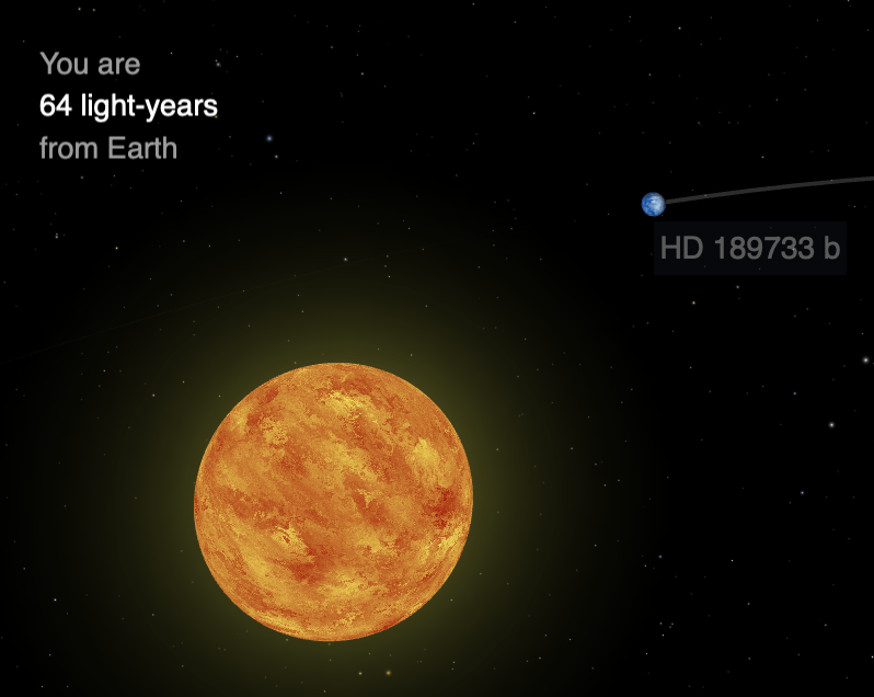 Ilustração de HD 189733 b, a 64 anos-luz da Terra.